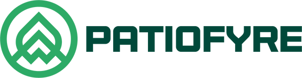 Patiofyre logo featuring an iconic flame design
